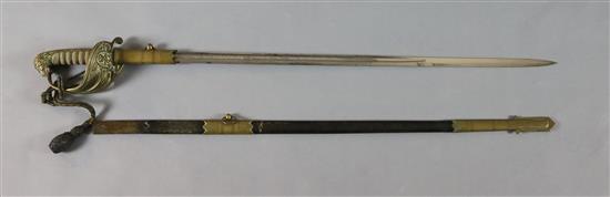 A post-1902 Royal Naval officers sword by Gieve Matthews & Seagrove,